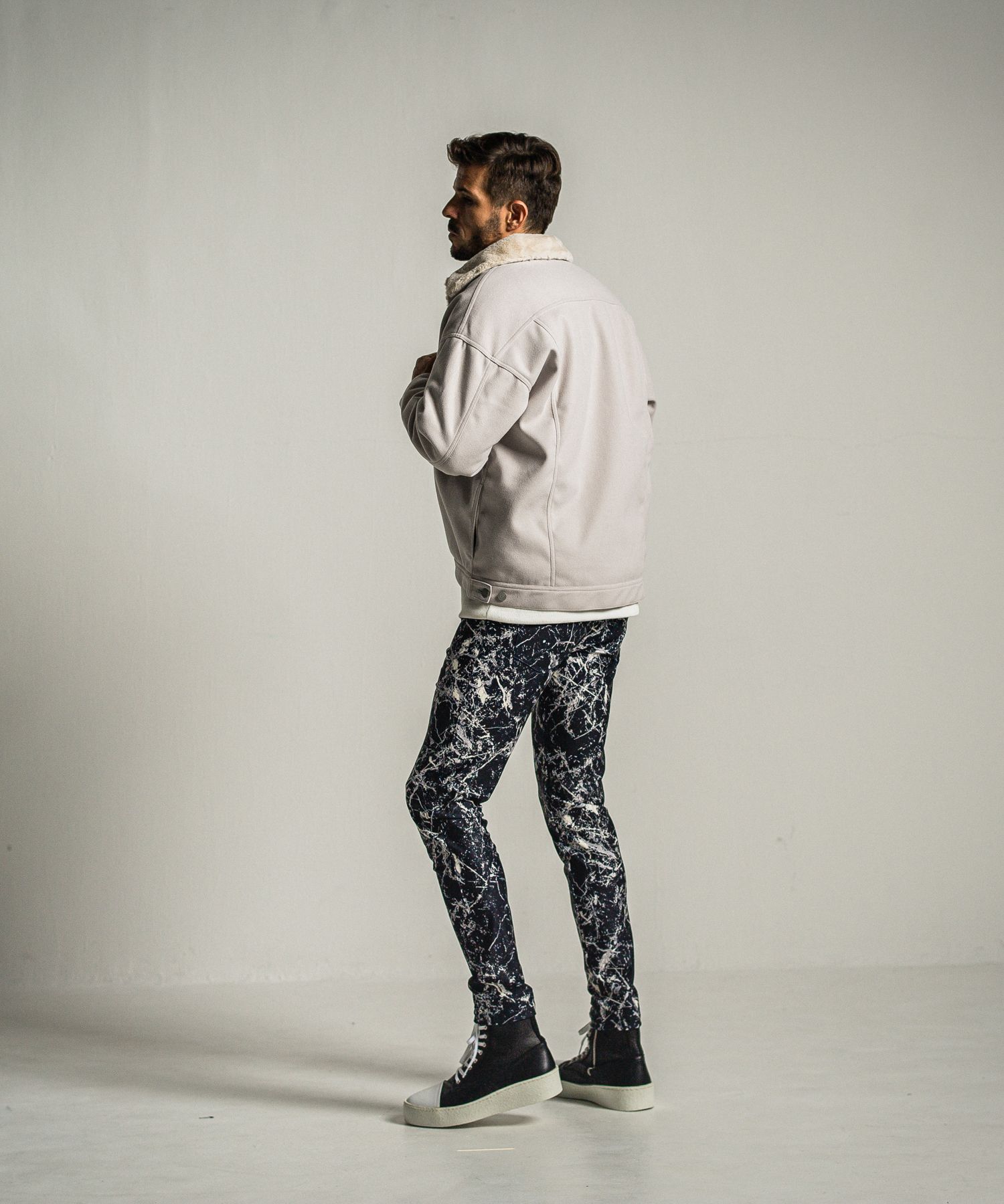 CHRIS EASY PANTS / RC34-ST-016 / ペイント柄イーシーパンツ / ブラック