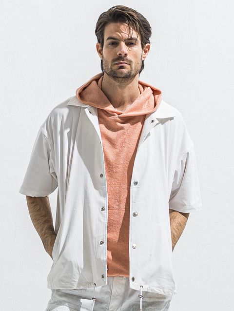 NYLON HALF COACH JACKET / RC40-C-002 / 半袖ナイロンコーチジャケット / ホワイト (5月中旬入荷予定)