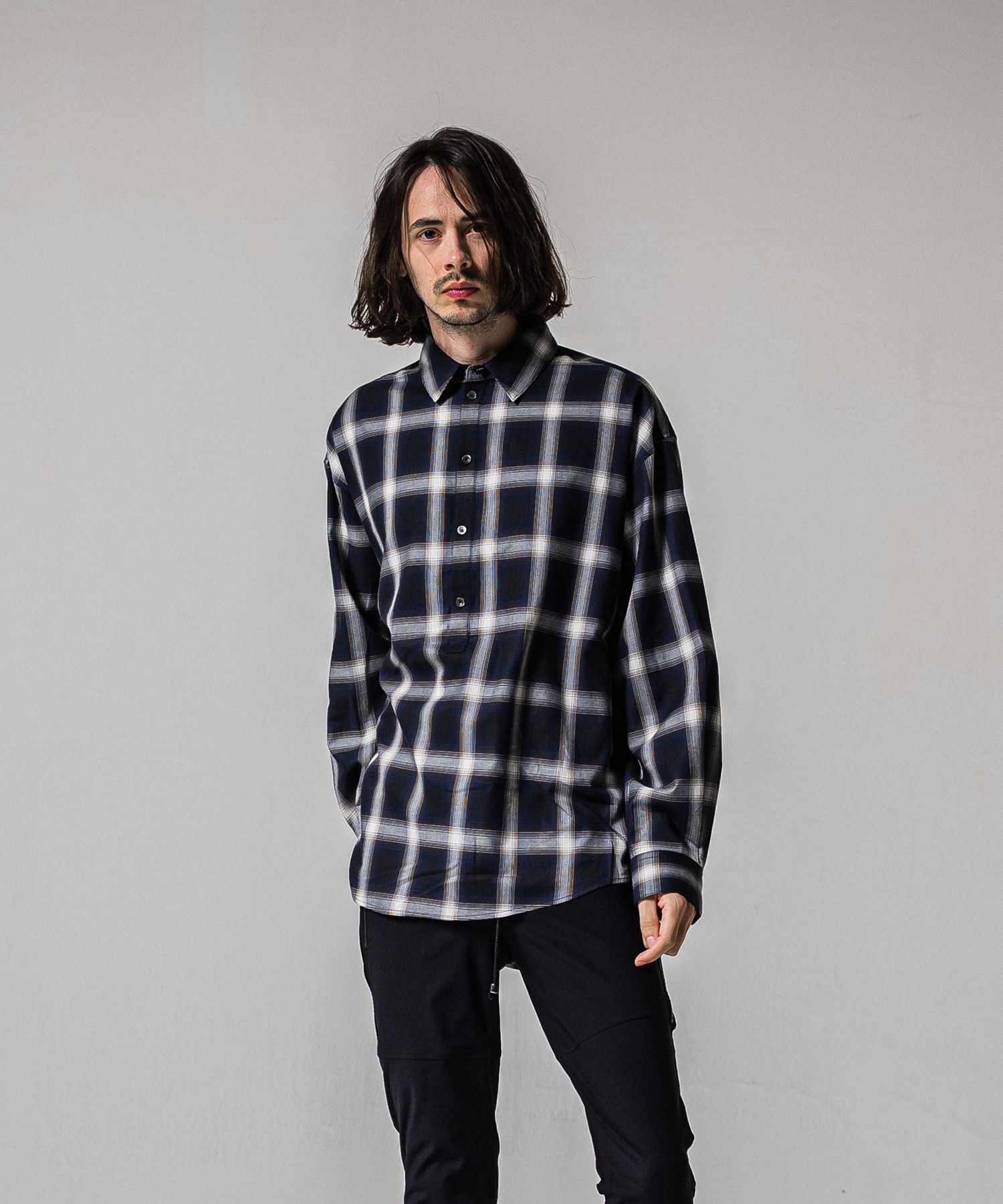 PULL JACK SHIRT / RC39-SH-003 / プルオーバーチェックシャツ / ネイビー (3月上旬入荷予定)