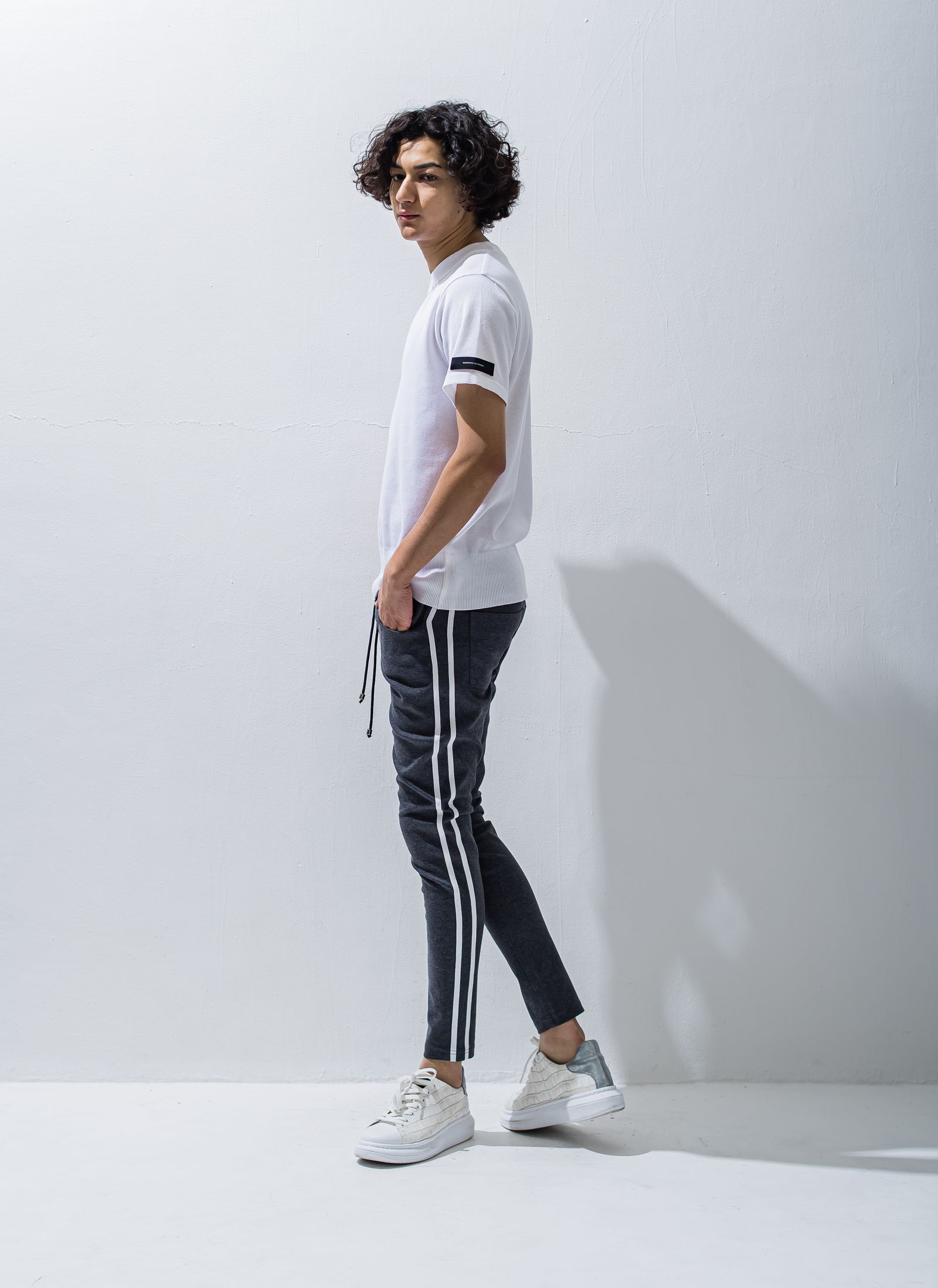 SILK HALF KNT / RC28-K-001 / 無地半袖サマーニット / ホワイト