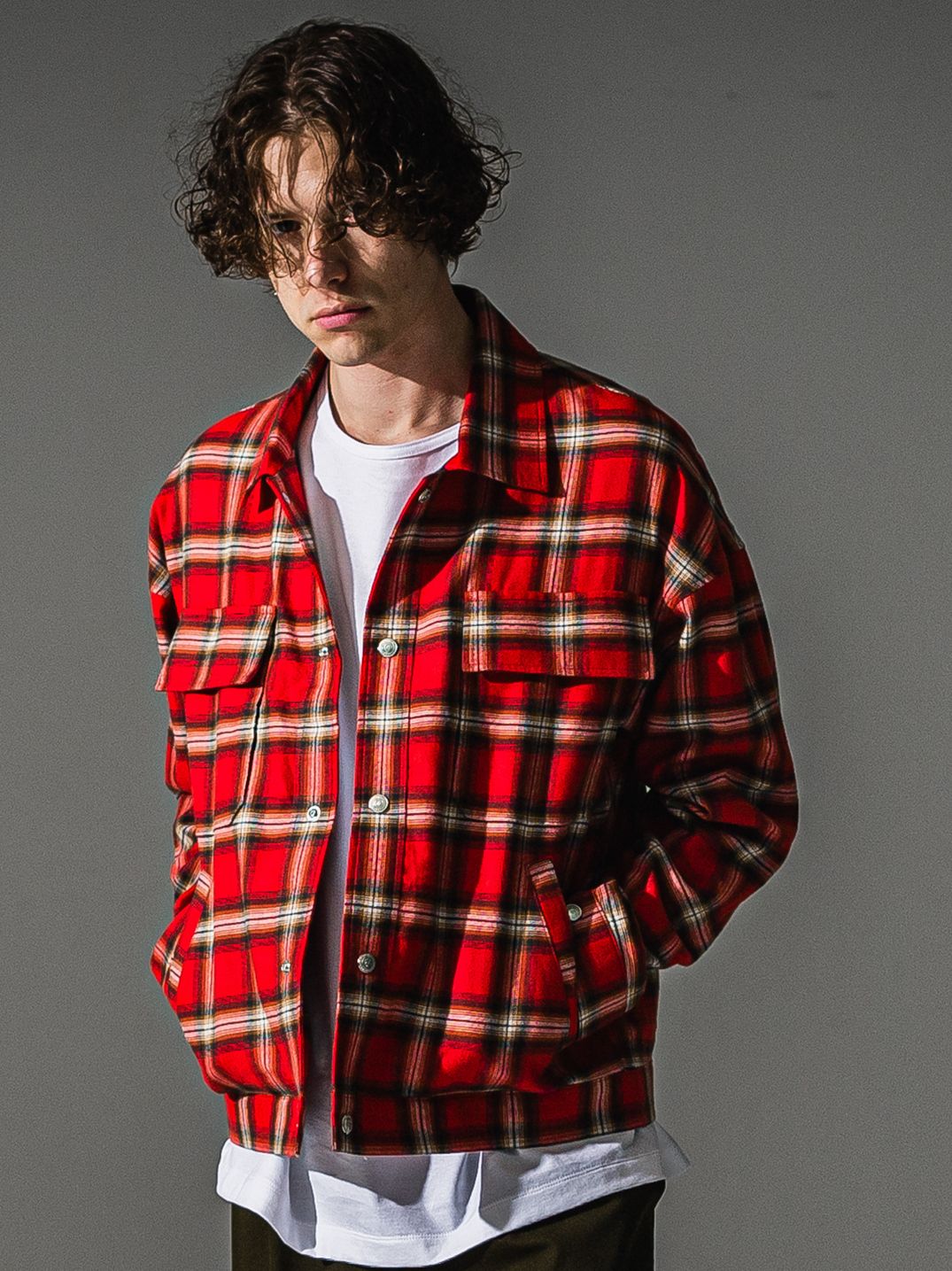 CHECK SHIRT JACKET / RC41-SH-003 / チェックシャツジャケット / レッド (8月下旬入荷予定)