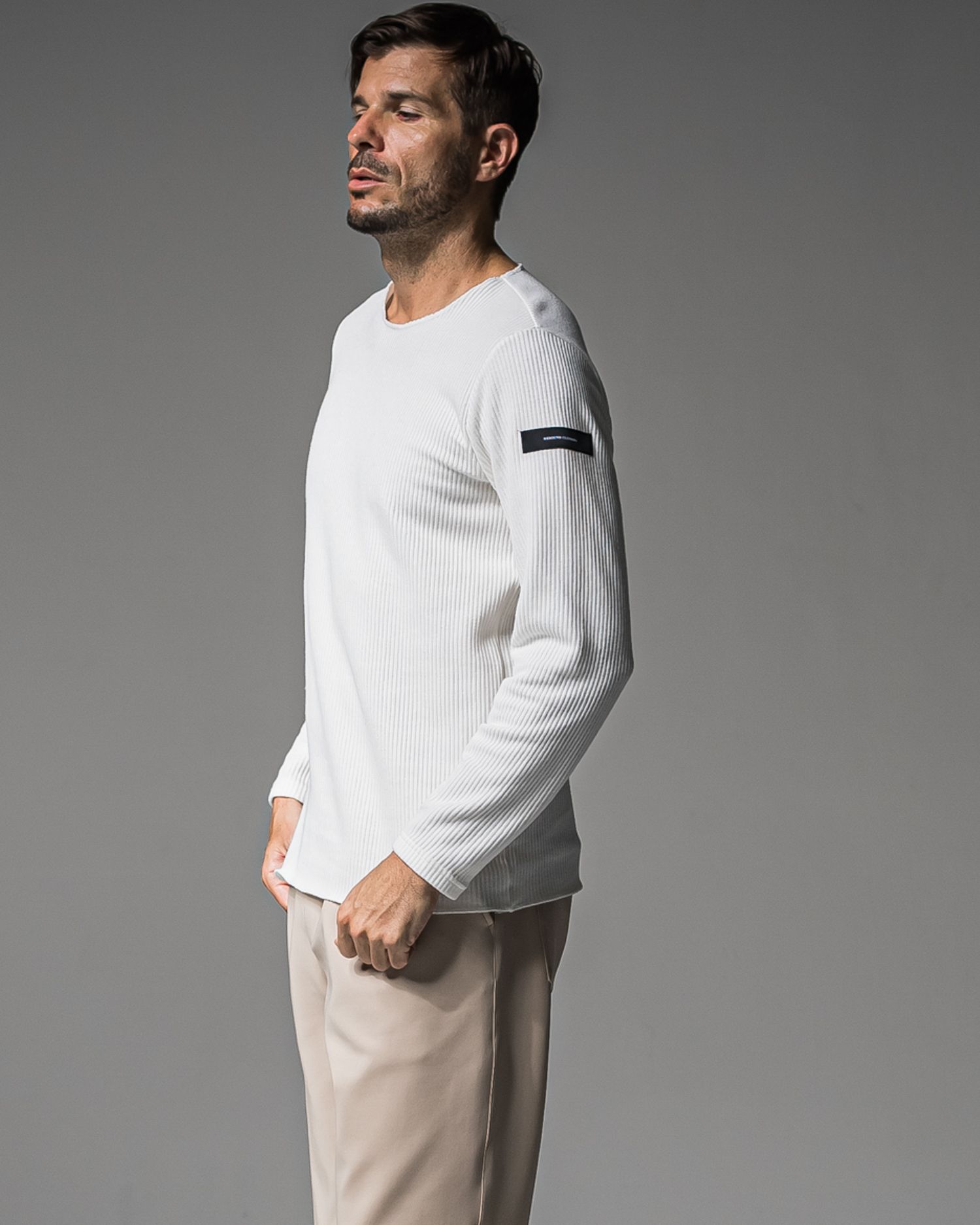 CUTOFF RAIL LONGSLEEVE / RC37-C-001 / レールカットソー / ホワイト (9月中旬入荷予定)