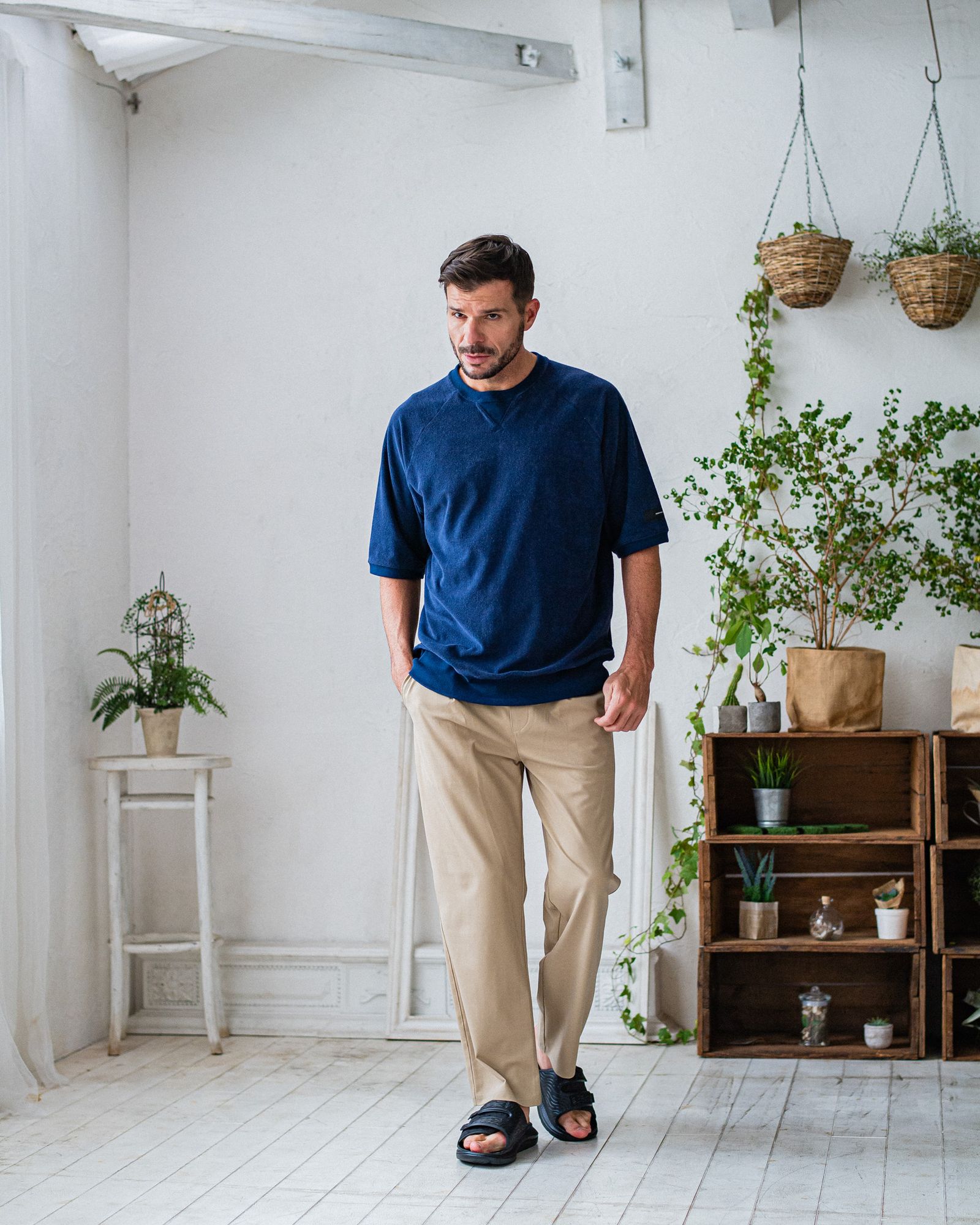 CHRIS EASY WIDE TUCK PANTS / RC32-ST-016WT / ワイドタックパンツ / ベージュ