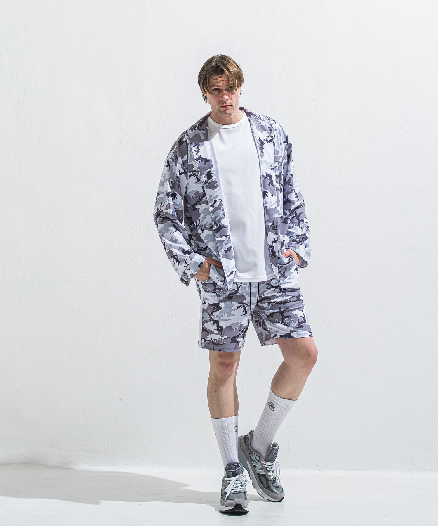 OVER NO SLEEVE / RC40-T-010 / サイドロゴメッシュノースリーブ / ホワイト (6月上旬入荷予定)