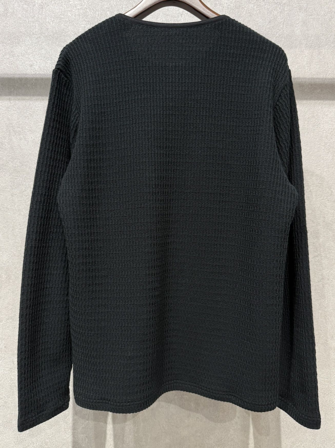 KNT HENRY / RC41-C-001 / コットンニットヘンリーネックロングTシャツ / ブラック