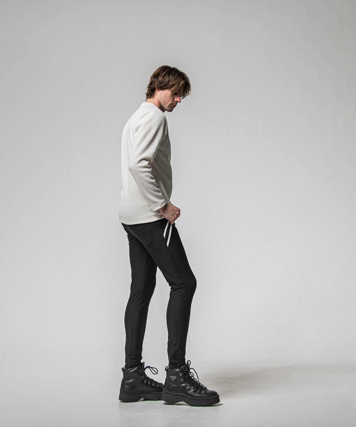 VELOURS FLEECE THERMAL HENRY / RC38-C-003 / 裏起毛サーマルヘンリーネックロングTシャツ / ホワイト (10月中旬入荷予定)