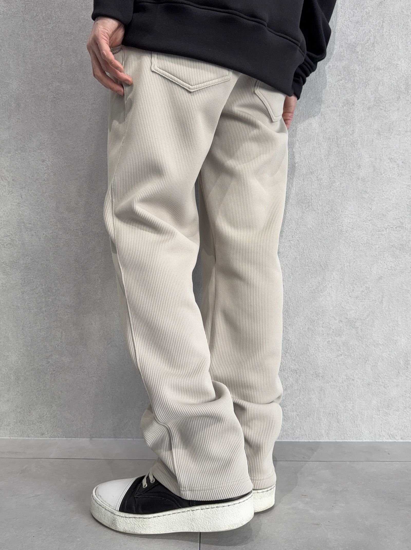 AZE WIDE TUCK PANTS / RC39-ST-016WT2 / 高機能畦編みニットワイドタックパンツ / グレージュ