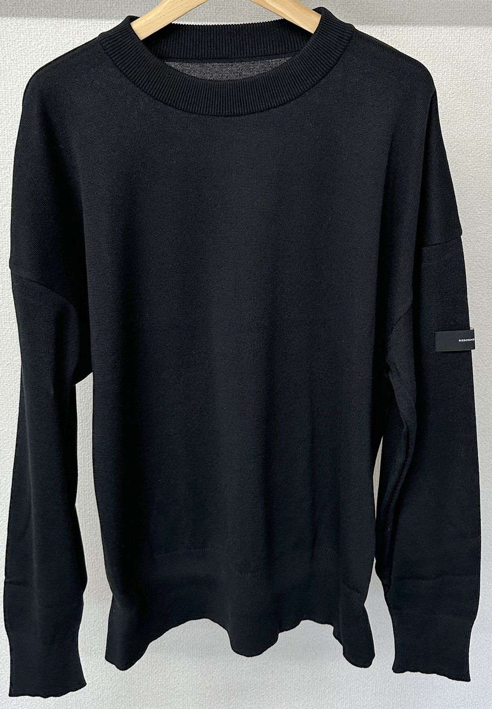 SILK KNT OVER LONG SLEEVE / RC29-K-002 / 無地ルーズコットンニット / ブラック