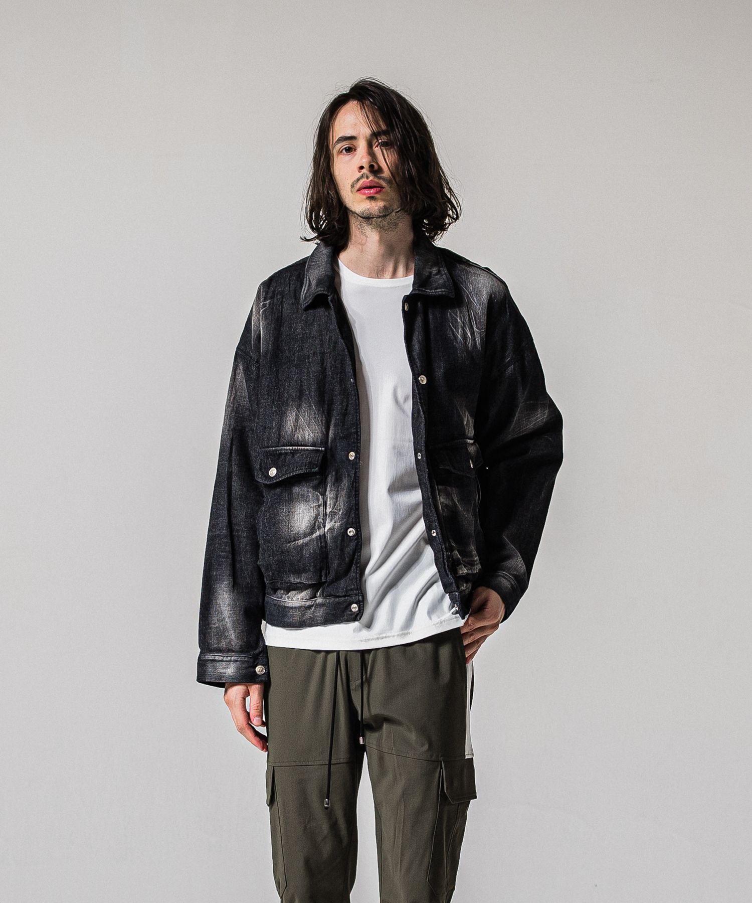 LDENIM AG FLIGHT JACKET / RC39-JK-003 / デニムフライトジャケット / ブラックユーズド (3月中旬入荷予定)