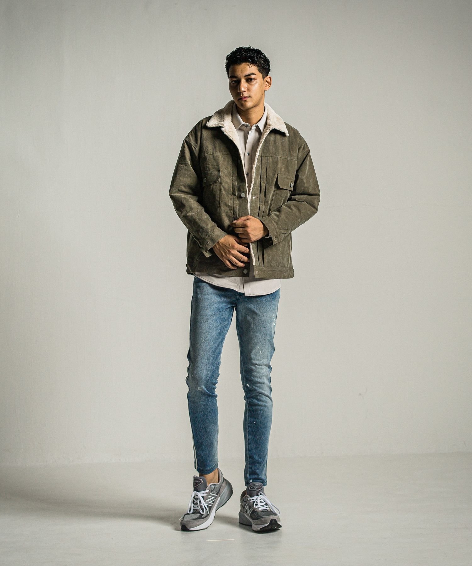 JERSEY JACK SHIRT / RC34-SH-001 / 裏起毛オーバーサイズシャツ / グレー