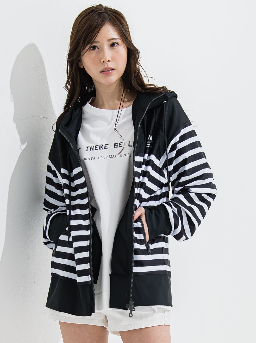 RUSH ZIP HOODIE / OR2-C-002 / ラッシュガードジップパーカー / ボーダー (6月中旬入荷予定)