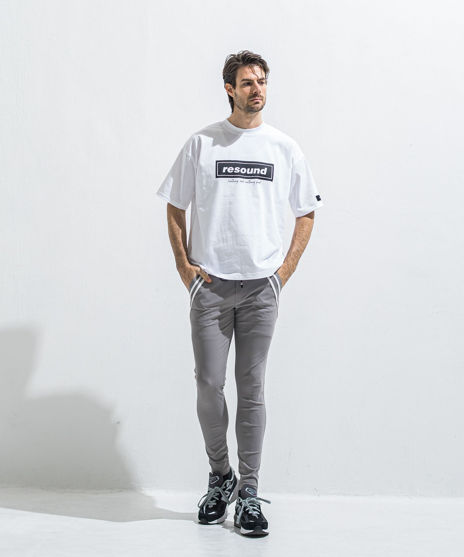 EDGE NYLON PT / BASIC-ST-014 / エッジナイロンラインパンツ / グレー (4月下旬入荷予定)