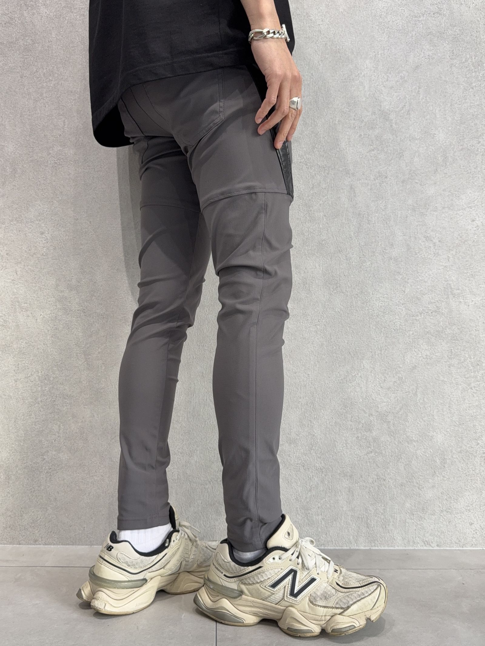 TYLER NYLON PANTS / RC40-ST-026 / レザーラインナイロンパンツ / チャコール