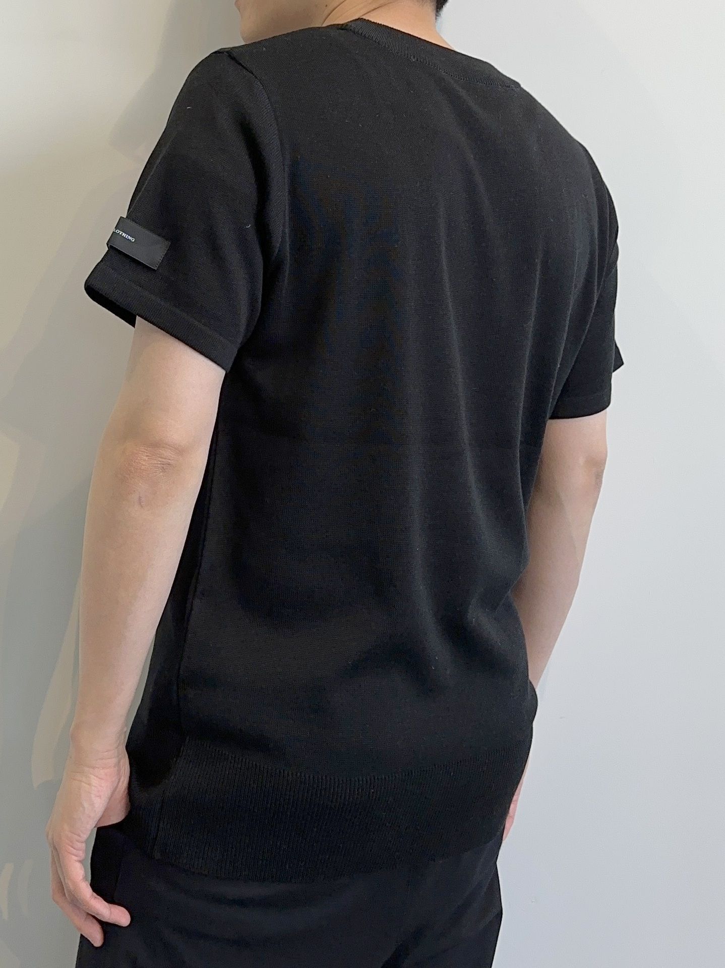 SILK HALF KNT / RC28-K-001 / 無地半袖サマーニット / ブラック