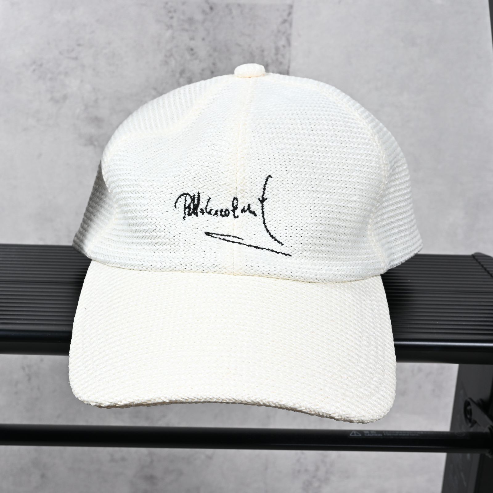 SIGN STRAW MESH CAP / DP1-CAP-001 / ストローメッシュローキャップ / ホワイト (3月上旬入荷予定)