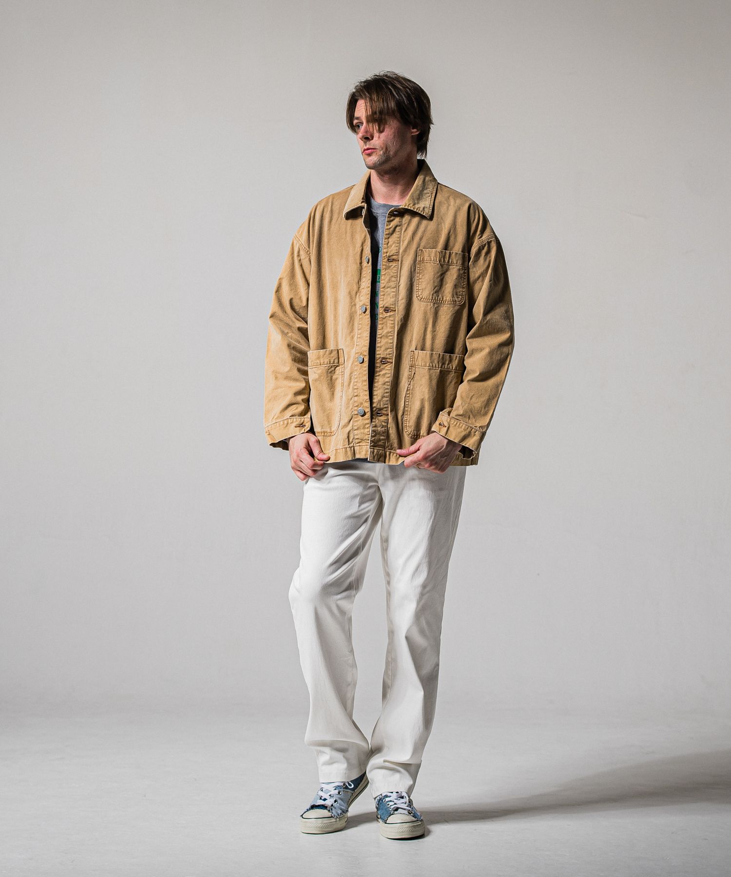 DENIM JERSEY WIDE PT / RC39-ST-016WTD / ライトオンスデニムジャージ ワイドパンツ / ホワイト (1月下旬入荷予定)