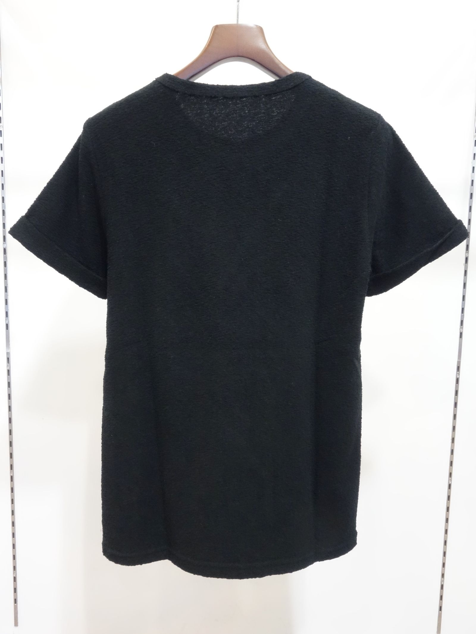 RANDOM PILE ROLL UP TEE / RC24-T-001 / パイル無地Tシャツ / ブラック