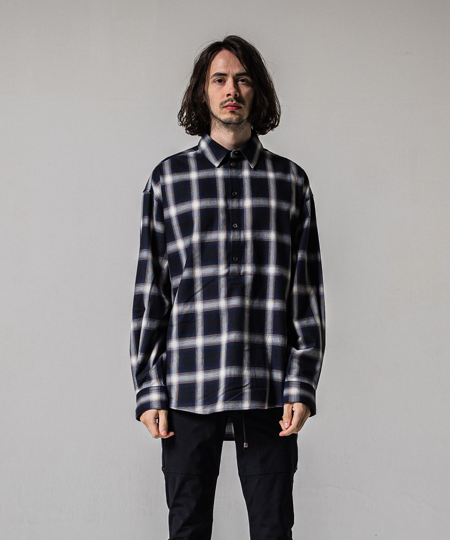 PULL JACK SHIRT / RC39-SH-003 / プルオーバーチェックシャツ / ネイビー (3月上旬入荷予定)