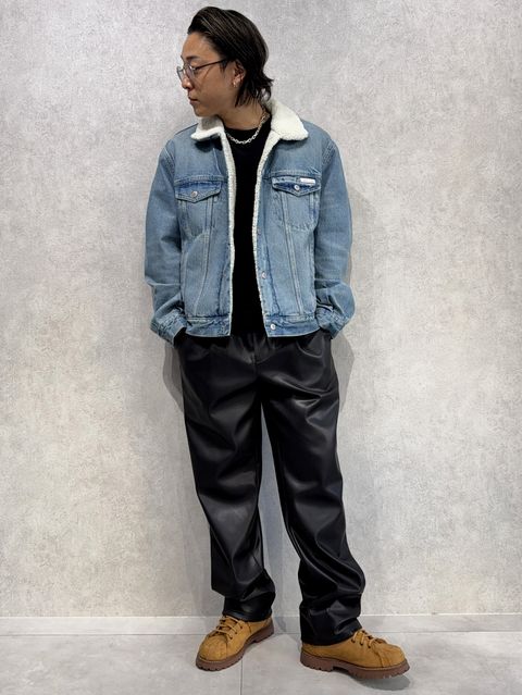 カルバンクライン新作×RESOUND別注レザーワイドパンツ