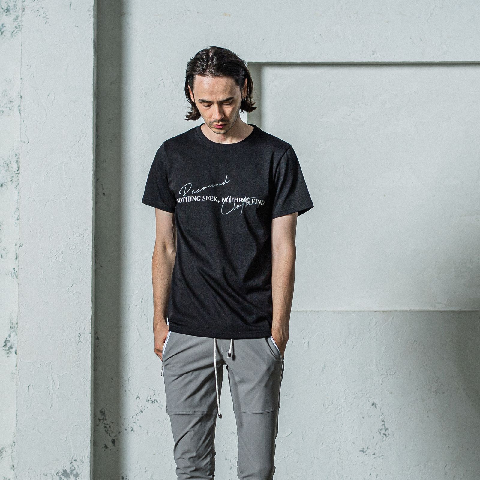 NSNF BASIC TEE / RC35-T-003 / メッセージロゴジャストTシャツ / ブラック