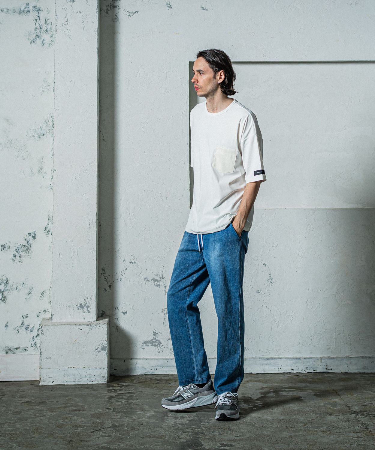 EX DENIM JERSEY WIDE PT / RC35-ST-016WTD / デニムジャージワイドパンツ / ライトインディゴ