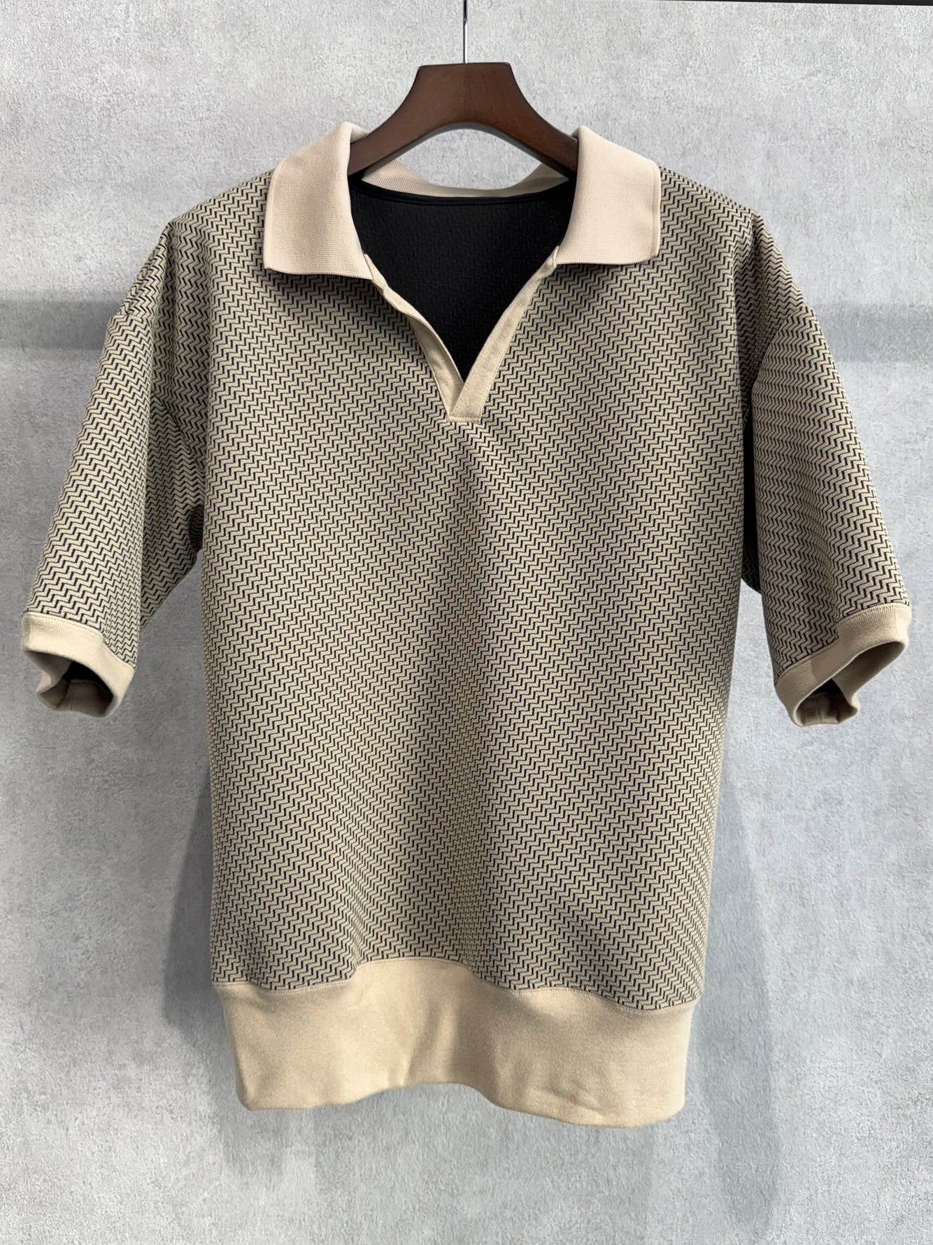 BLISTER POLO / DP1-T-005 / ブリスターニットスキッパーポロ / ベージュ