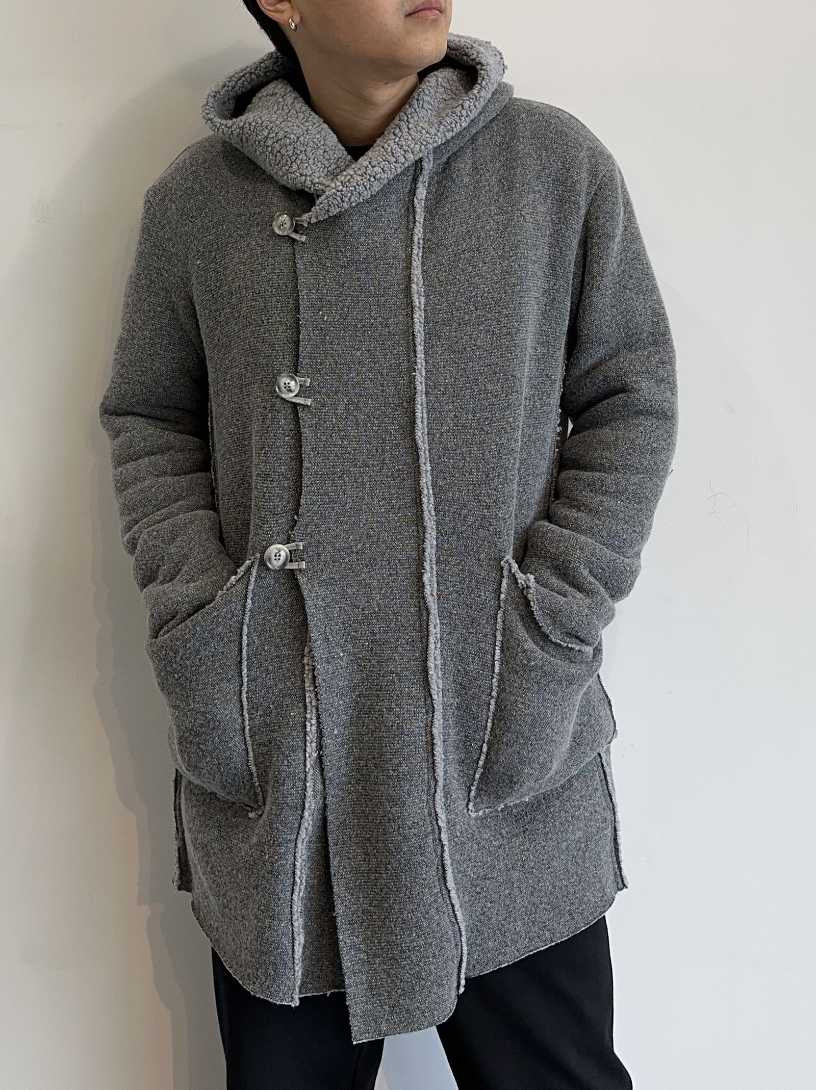 BOA HOODIE COAT / RC30-C-007 / ボアフーディーコート / グレー