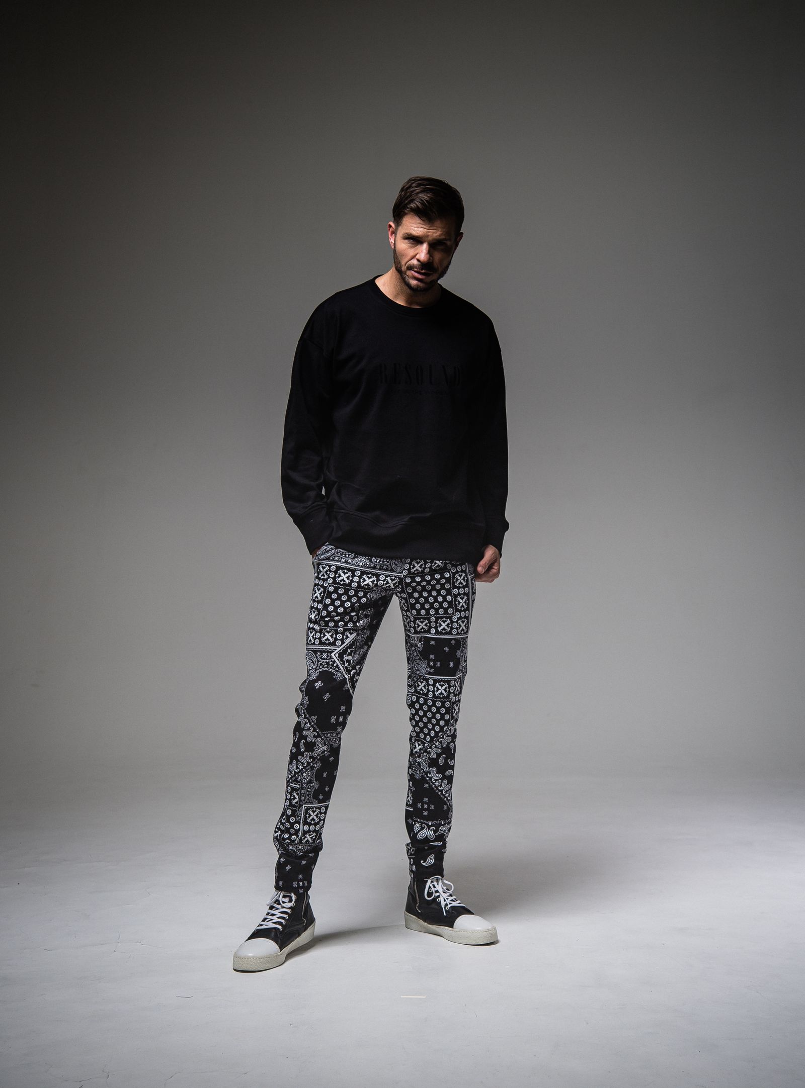CHRIS EASY PANTS / RC25-ST-016 / バンダナイージーパンツ / ペイズリーブラック※