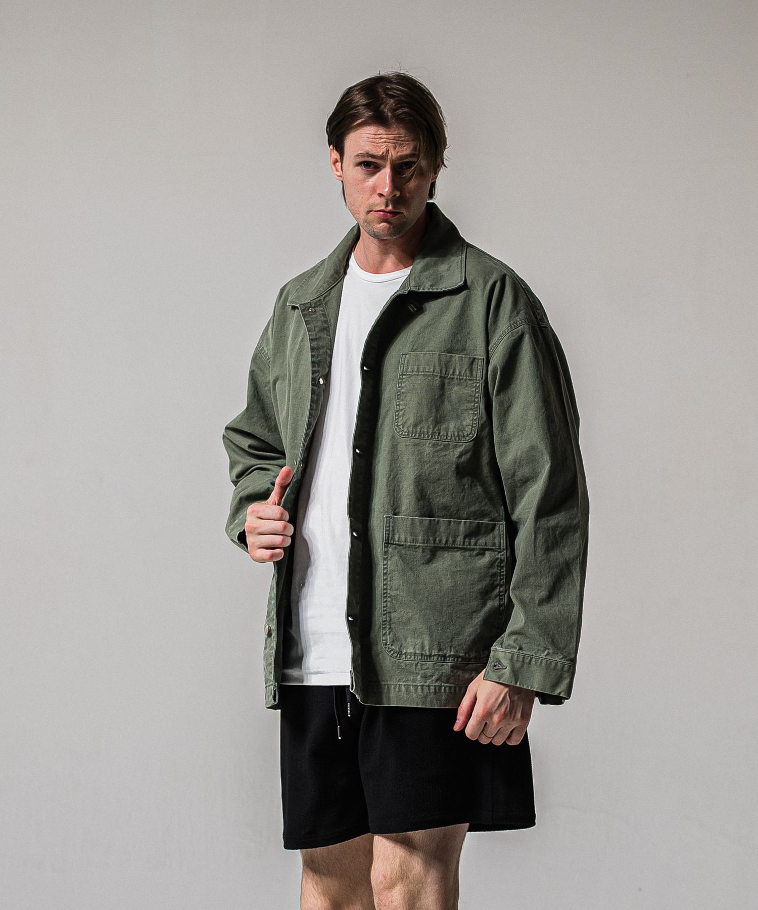 RC CAVER ALL / RC39-JK-004 / デニムカバーオール / ダックカーキ (3月中旬入荷予定)