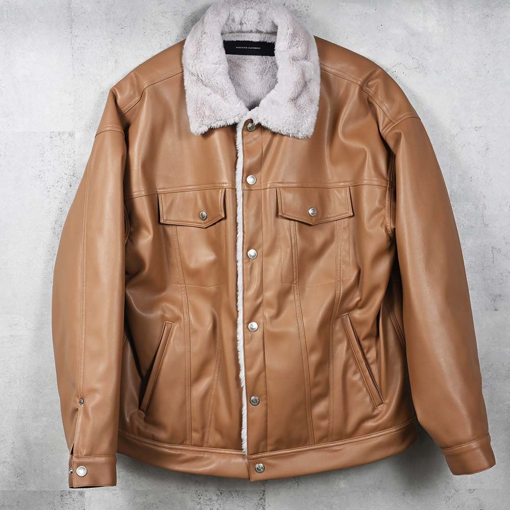 LEATHER FUR OVER G / RC38-JK-002 / レザーファーGジャン / キャメル (11月中旬入荷予定)