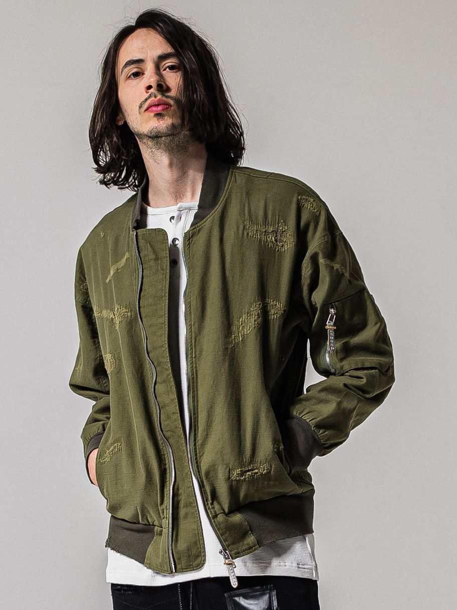 LIGHT DAVID JACKET / RC39-JK-002 / ミリタリーライトMA-1 / カーキクラッシュ (2月下旬入荷予定)