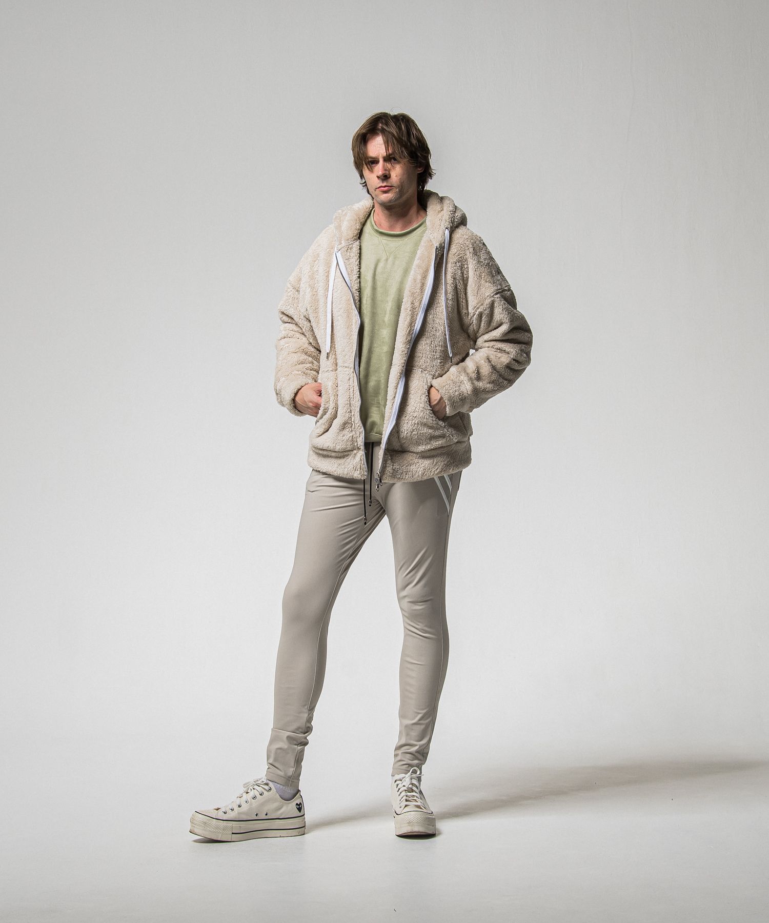 BOA ZIP LOOSE HOODIE / RC38-C-007 / ボアジップパーカー / ブラウン (11月中旬入荷予定)
