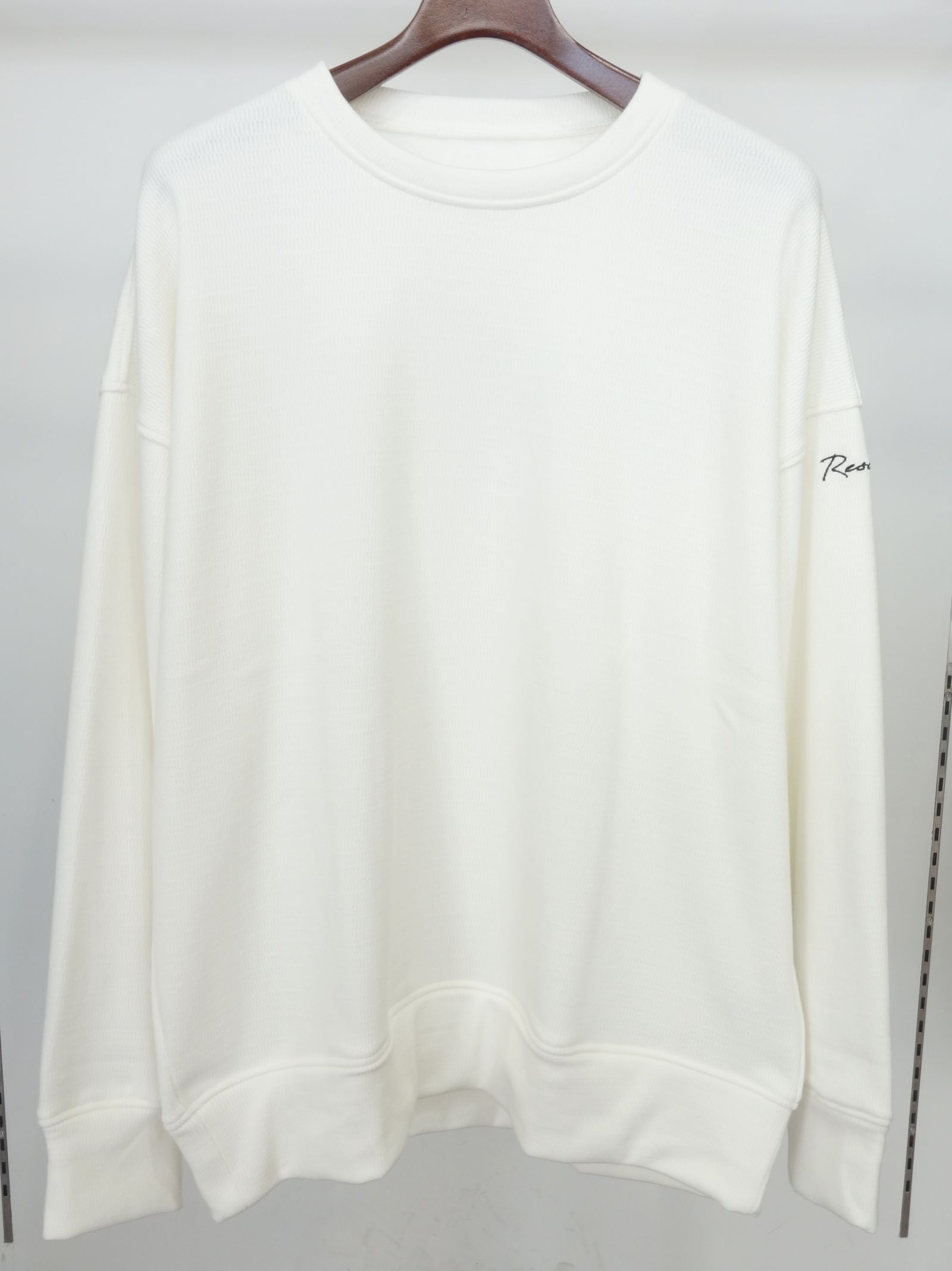 VELOURS FLEECE THERMAL LOOSE TRAINER / RC38-C-002 / 裏起毛サーマルトレーナー / ホワイト (10月中旬入荷予定)