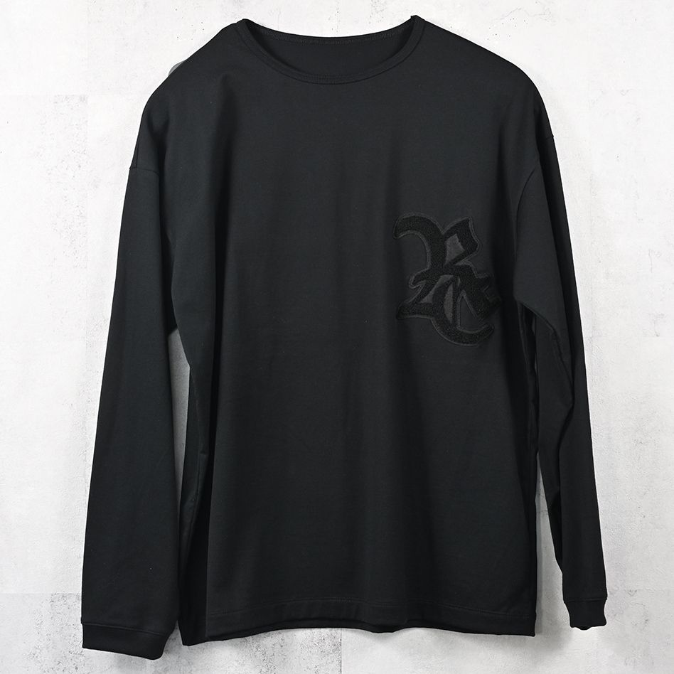 RC OVER LONGSLEEVE TEE / RC41-T-001 / オーバーサイズ長袖RCロゴワッペンTシャツ / ブラック×ブラック (7月中旬入荷予定)