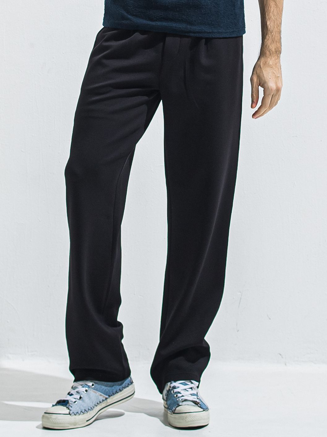 SEMI WIDE TUCK PANTS / RC40-ST-016WT / セミワイドタックパンツ / ダンボールブラック (4月中旬入荷予定)