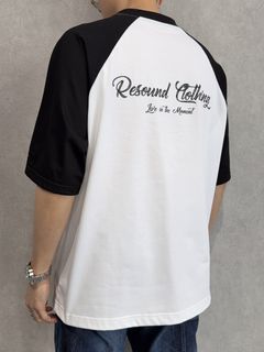 BACK RC RAGLAN OVER TEE / RC39-T-001 / バックロゴラグランビッグTシャツ / ホワイト×ブラック