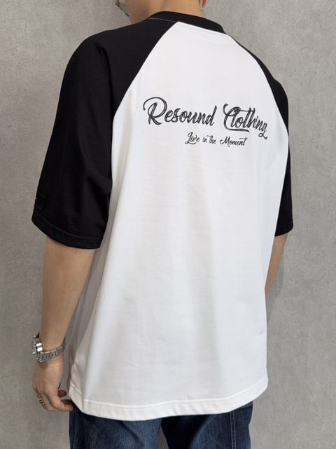 BACK RC RAGLAN OVER TEE / RC39-T-001 / バックロゴラグランビッグTシャツ / ホワイト×ブラック