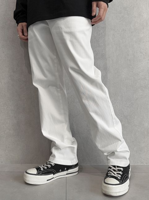 DENIM JERSEY WIDE PT / RC39-ST-016WTD / ライトオンスデニムジャージ セミワイドパンツ / ホワイト