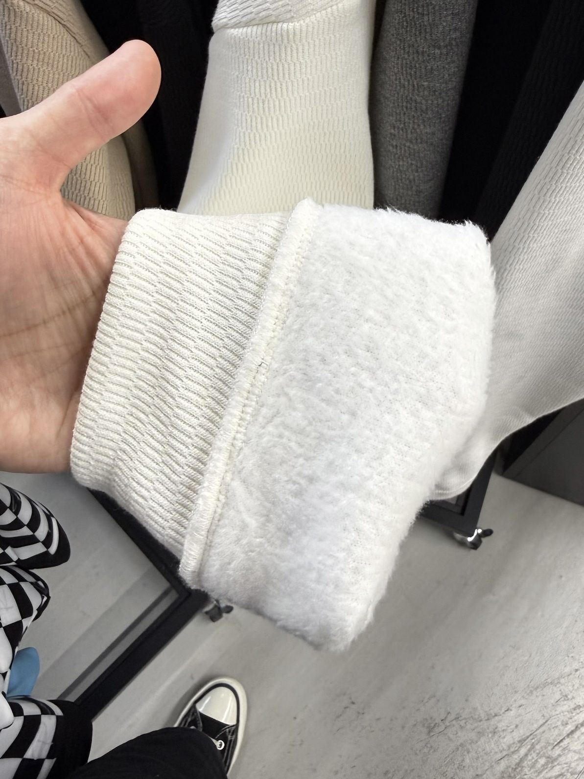 OVER HENRY VELOURS FLEECE THERMAL / RC42-C-004 / 裏起毛オーバーサイズヘンリーネックサーマル / ホワイト (10月下旬入荷予定)