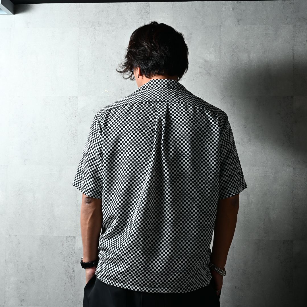 ICHIMATU SHIRTS / DP1-SH-003 / 市松模様半袖シャツ / ブラック×ホワイト (3月中旬入荷予定)