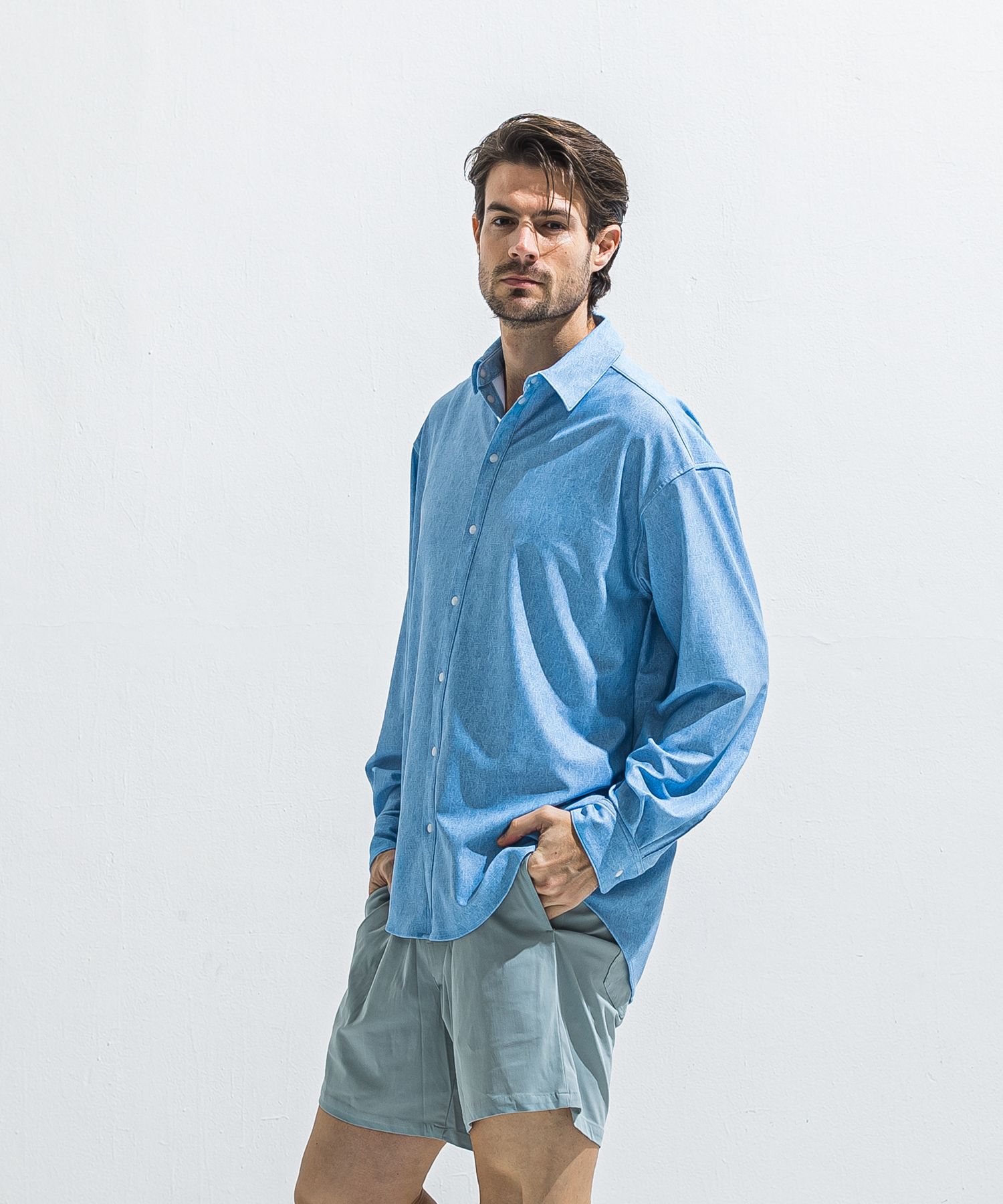 RUSH JACK SHIRTS / RC40-SH-001 / オーバーサイズラッシュガードシャツ / ライトインディゴ (5月中旬入荷予定)