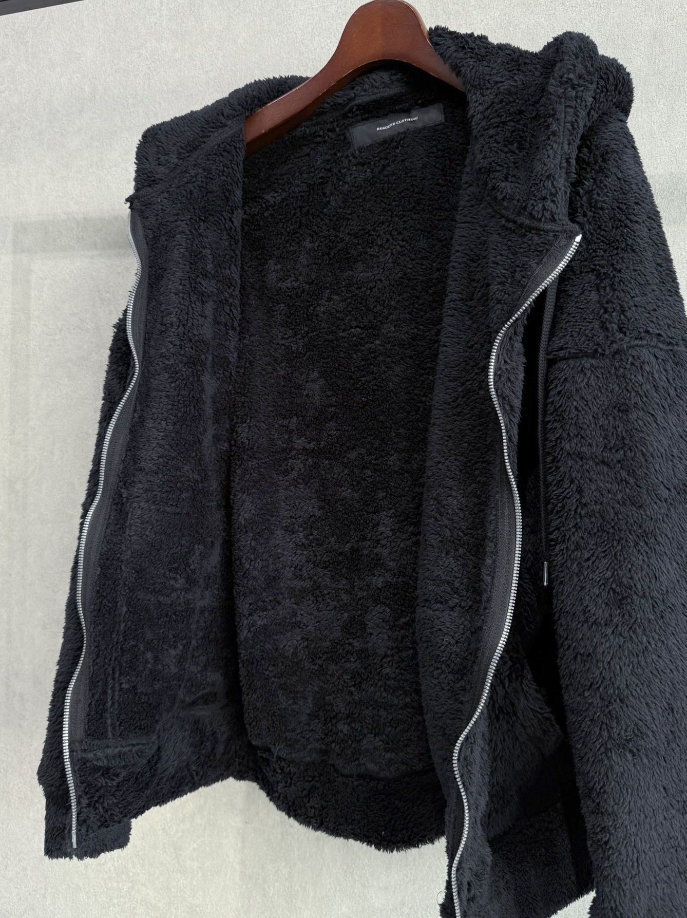 BOA ZIP LOOSE HOODIE / RC38-C-007 / ボアジップパーカー / ブラック