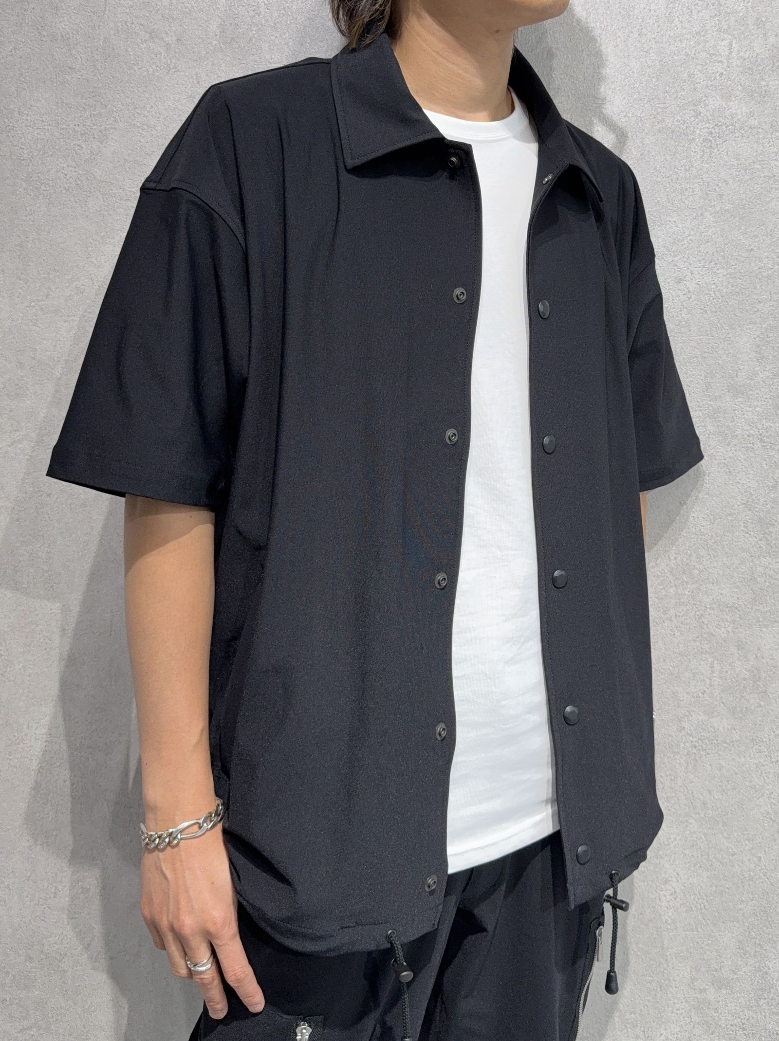 NYLON HALF COACH JACKET / RC36-C-002 / 半袖ナイロンコーチジャケット / ブラック
