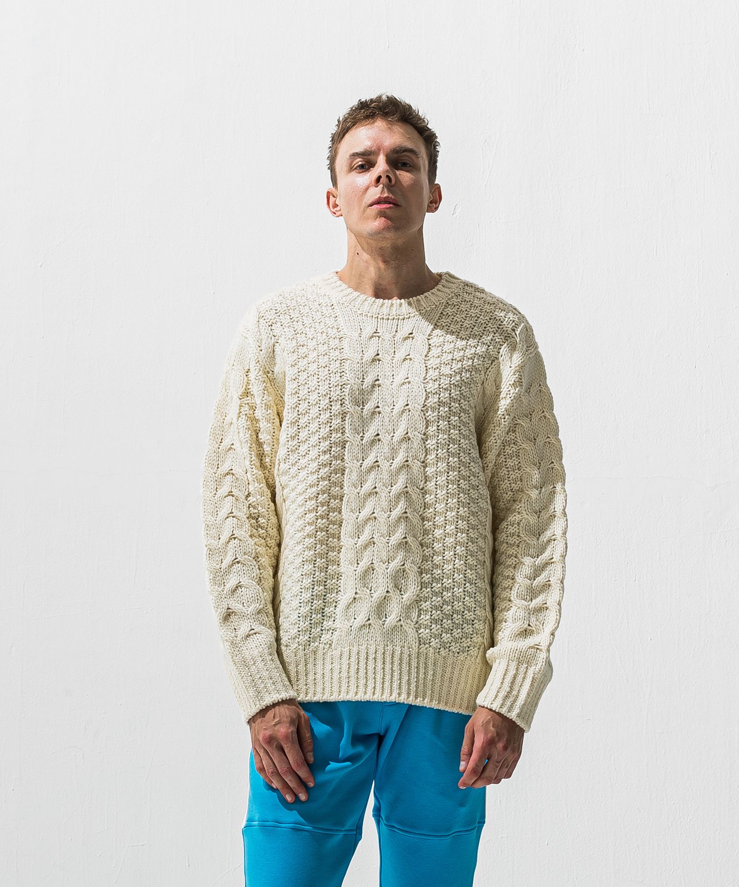 CABLE LAW SWEATER / RC42-K-002 / ケーブルニット / オフホワイト (10月下旬入荷予定)