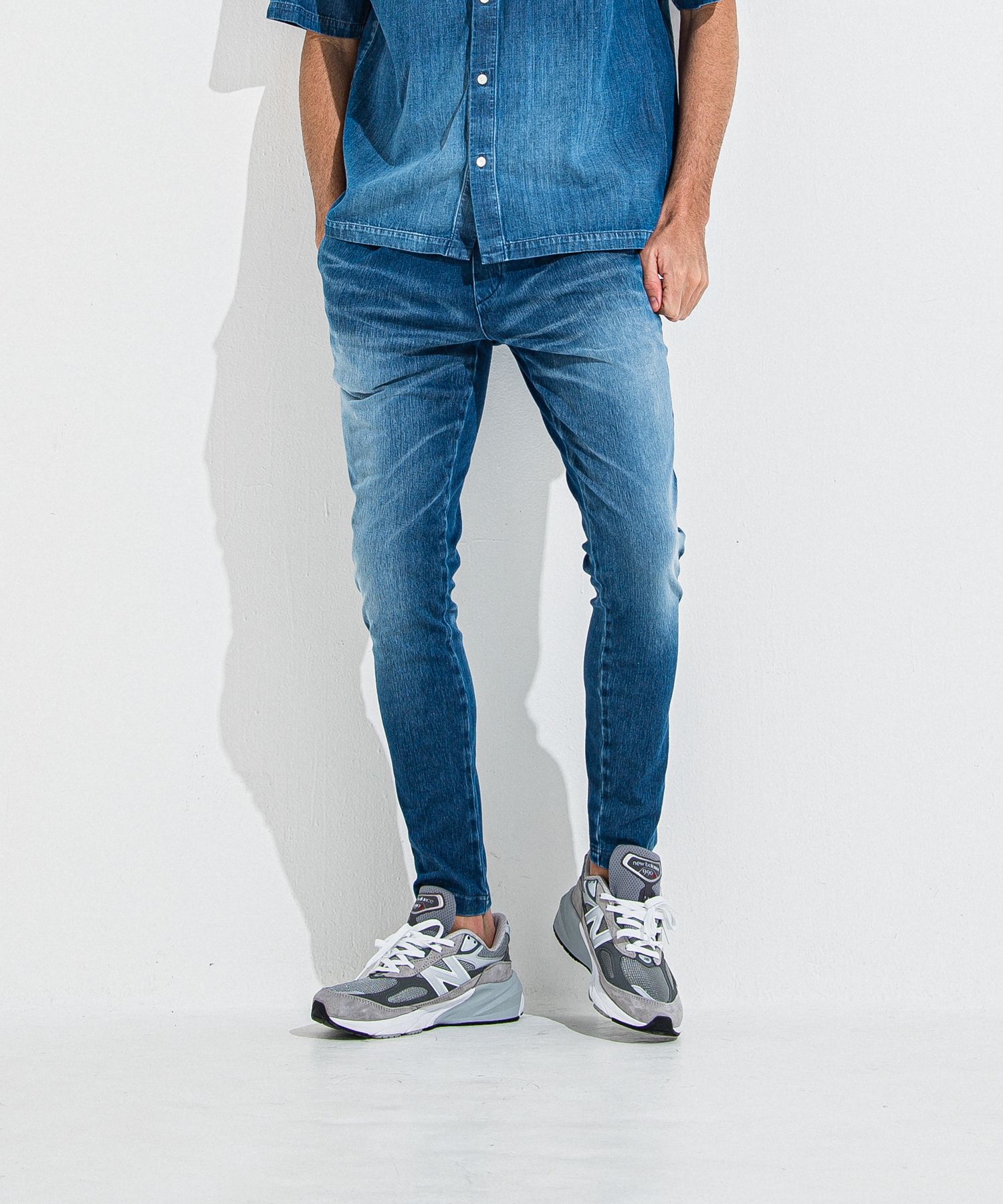 DENIM JERSEY CHRIS EASY TUCK PT / RC36-ST-016TD / ライトオンスデニムジャージイージータックパンツ / ダークインディゴ