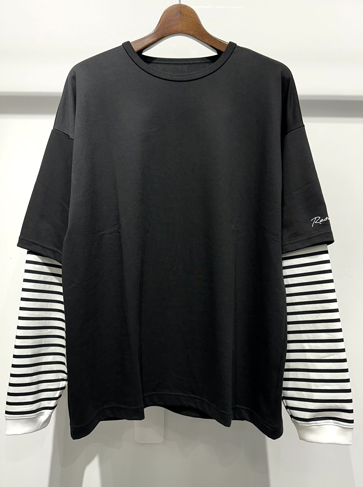 FAKE LAYERED LONG SLEEVE / RC37-T-004 / レイヤードロングスリーブTシャツ / ブラック×ボーダー
