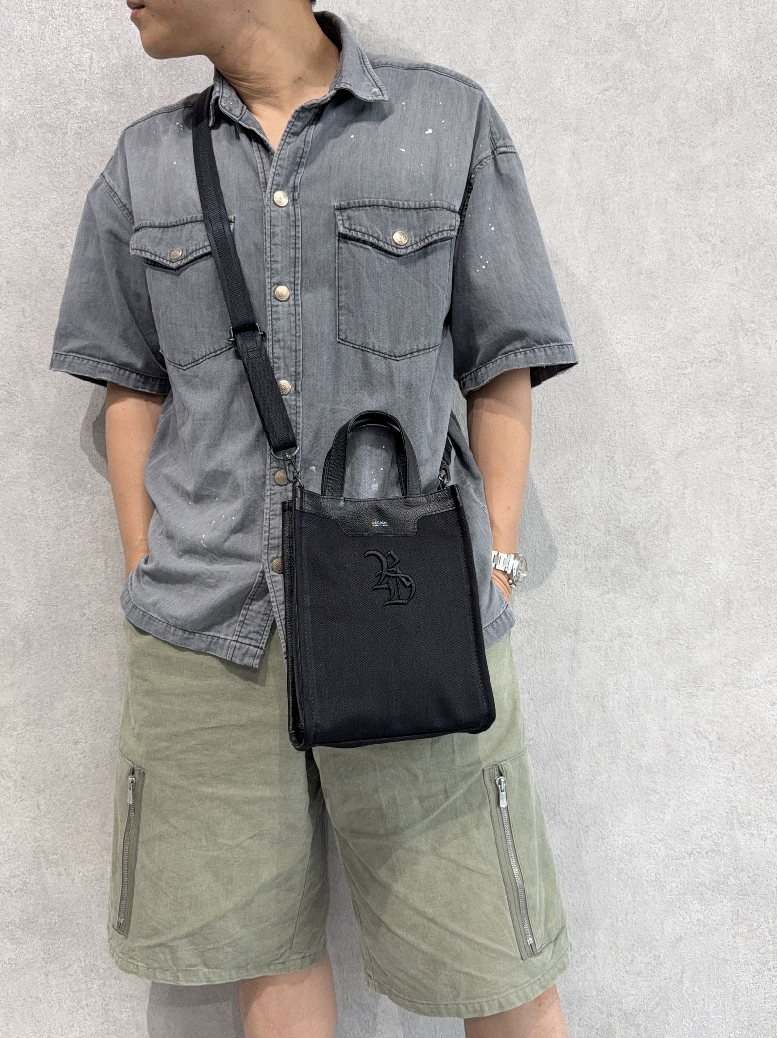 DENIM MINI TOTE BAG / RC41-BAG-001RD / デニムミニトートショルダーバッグ / ブラック
