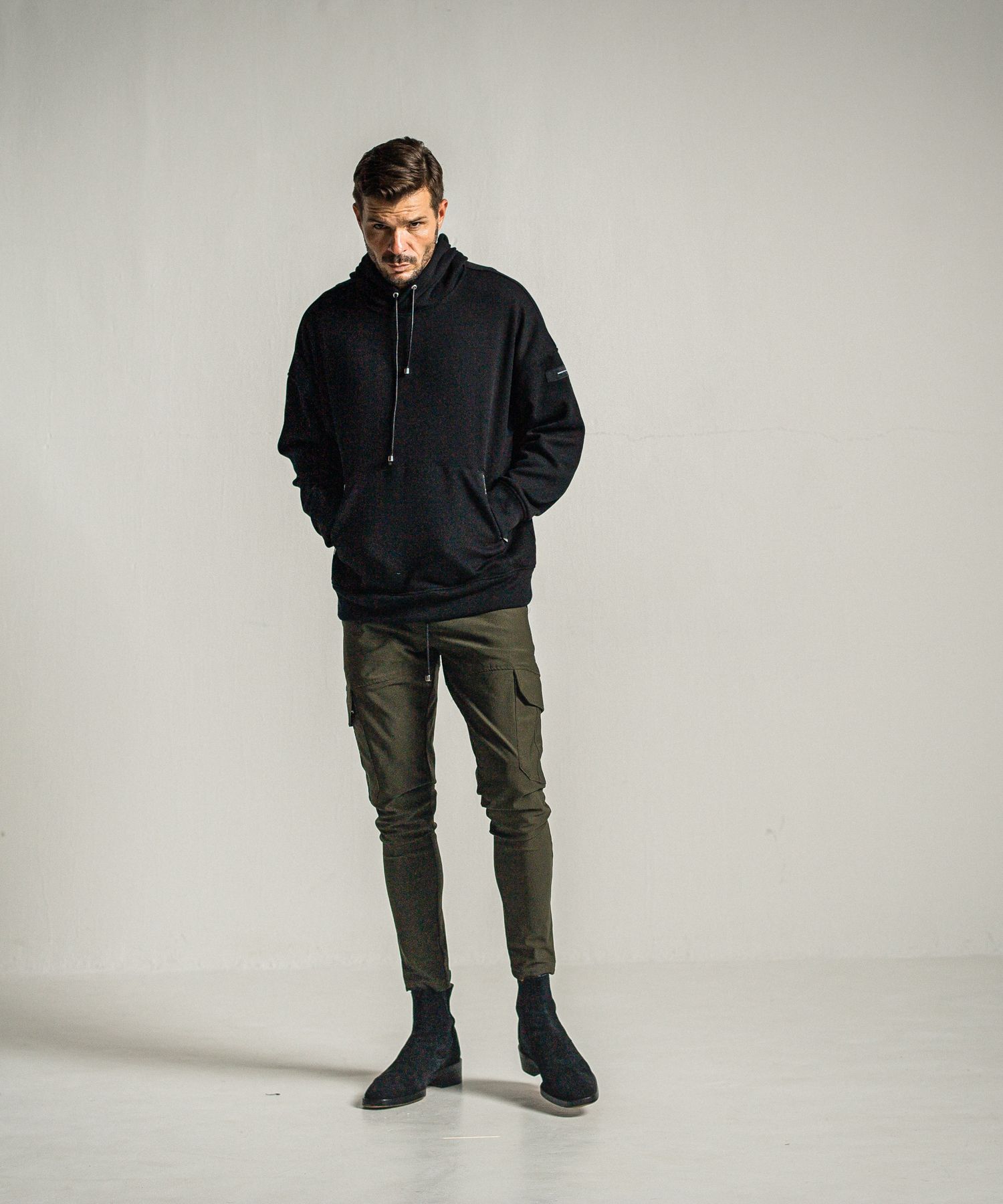 SHAGGY FLEECE THERMAL PULLOVER HOODIE / RC34-C-003 / 裏起毛サーマルパーカー / ブラック