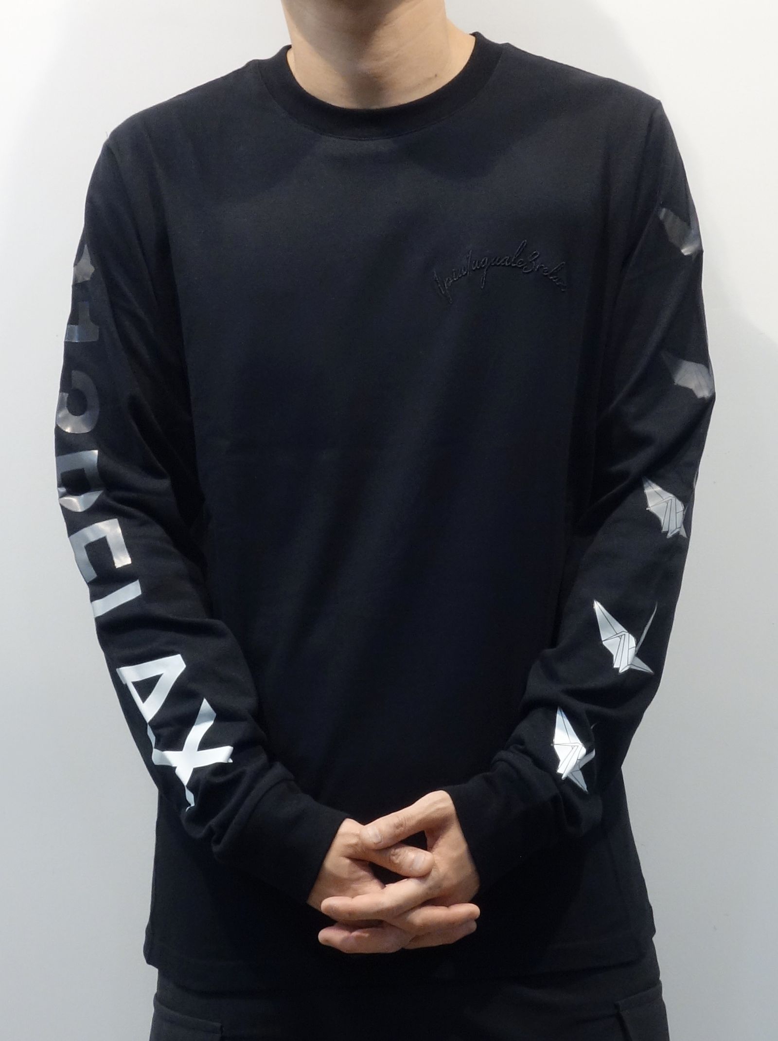 グラデーションプリント長袖Tシャツ / ust-22052 / ブラック