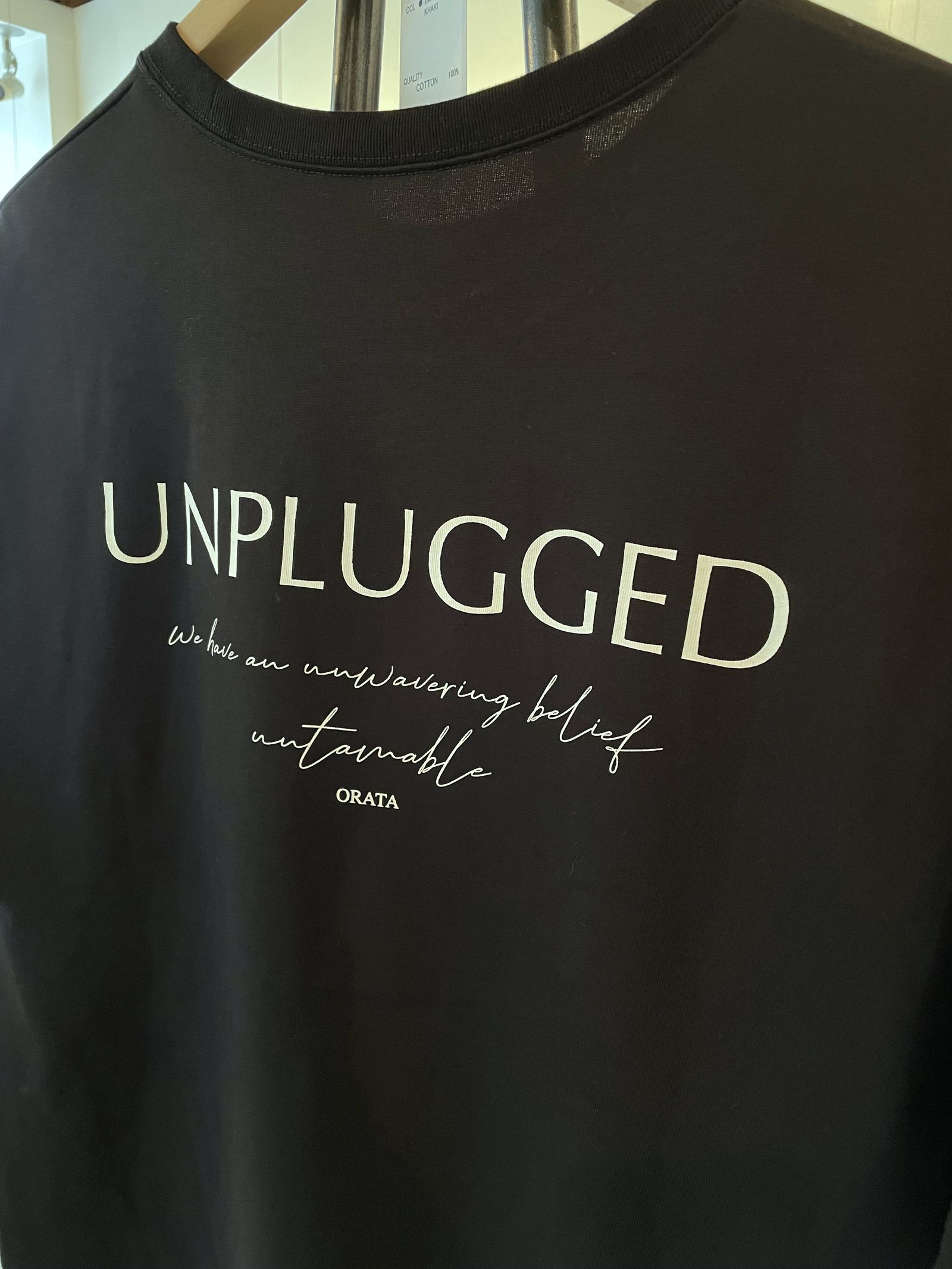 UNPLUGGED BACK T / OR1-T-002 / プリントTシャツ / ブラック